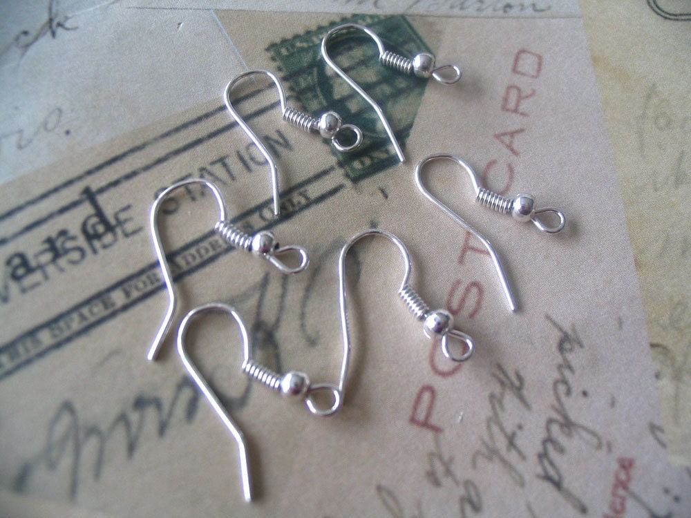 100 Silver Plated Earring Earwire hooks...SPEH
