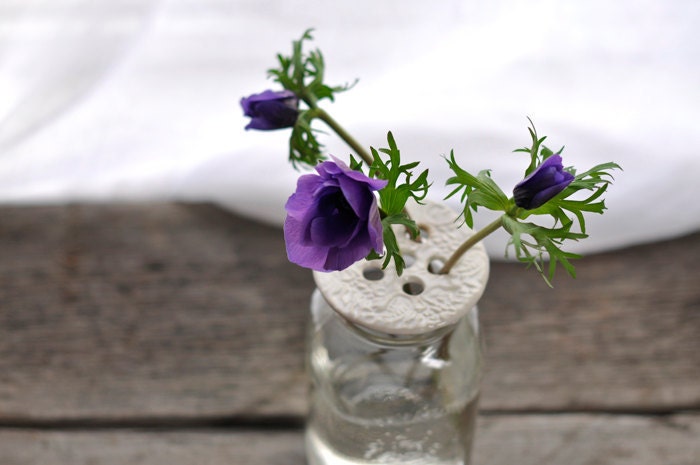 White Lace Flower Holder