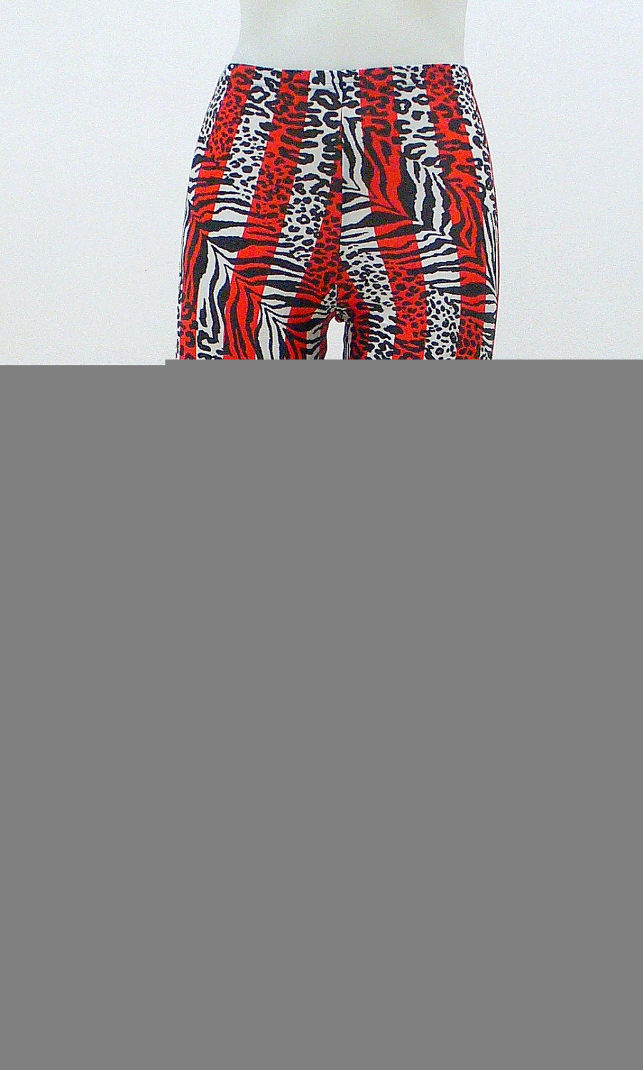 3 PAIR LEFT  Red Stripe Animal Print Leggings