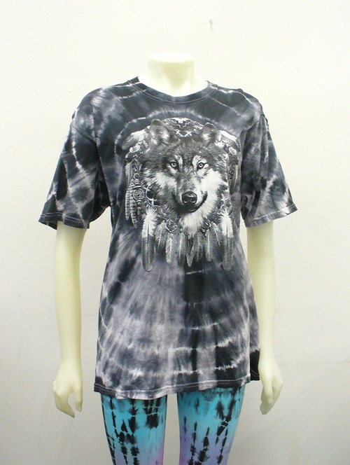 Spiral Tie-dye Wolf Tshirt