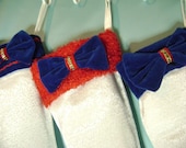 Red/White/Blue Holiday Stockings - Blue Velvet/Red Wooly Trims.  Non-traditional Styling.  CLEARANCE.  Ready to Ship.