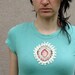 Upcycled hippie shirt - spring top women clothing gypsy bohemian embroidery doilie boho nomad tee- small