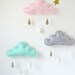 3 Rain Cloud Mobiles Nursery Children Decor- 3 Spring rain Cloud Mobiles for nursery by The Butter Flying