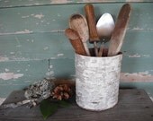 Birch Bark kitchen spoon basket or planter