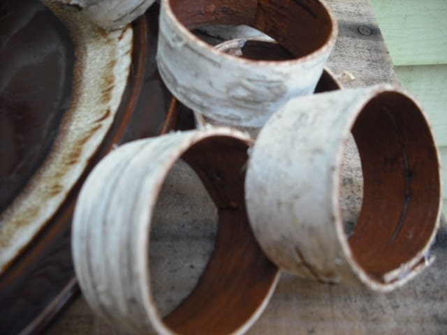 Set of 200  Birch Bark Napkin Rings