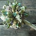 Dried flower Bride's  bouquet with Birch holder ,custom made in your colors. For your woodland natural wedding.