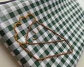 Zipper Pouch - Oilcloth - Embroidered Piece of Pie