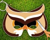 Kids Party Mask, Halloween Mask, Owl, Printable PDF