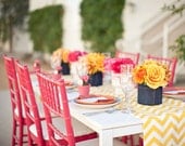 Yellow and White Chevron Table Runner