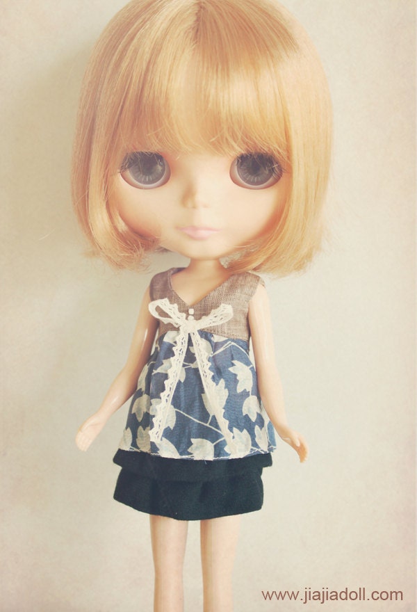 DISCOUNT 20% OFF  Jiajiadoll- blue flower vest fits Blythe