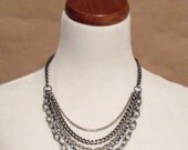 Silver and Brass Toned Multi Chain Necklace