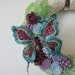 Butterfly Wreath, Blue and Purple Wreath, Yarn and Felt Wreath, 12 inch size