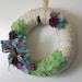 Butterfly Wreath, Blue and Purple Wreath, Yarn and Felt Wreath, 12 inch size