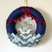 Nautical Wreath, Ship Wreath, Yarn and Felt Wreath, Wreath for Boys, 12 inch size