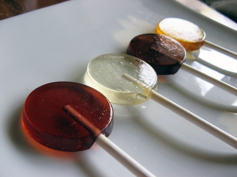 Tea time - 12 pc. - barley candy lollis White tea - rooibos tea - black tea - thai tea