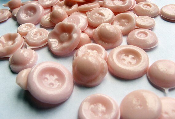 Edible buttons pink strawberry hard candy - 4 oz. by Vintage Confections