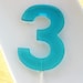 Style 1 - 4" Large number 3 hard candy lollipops - 3 pc. Featured in Martha Stewart Weddings December 2010 - MADE TO ORDER