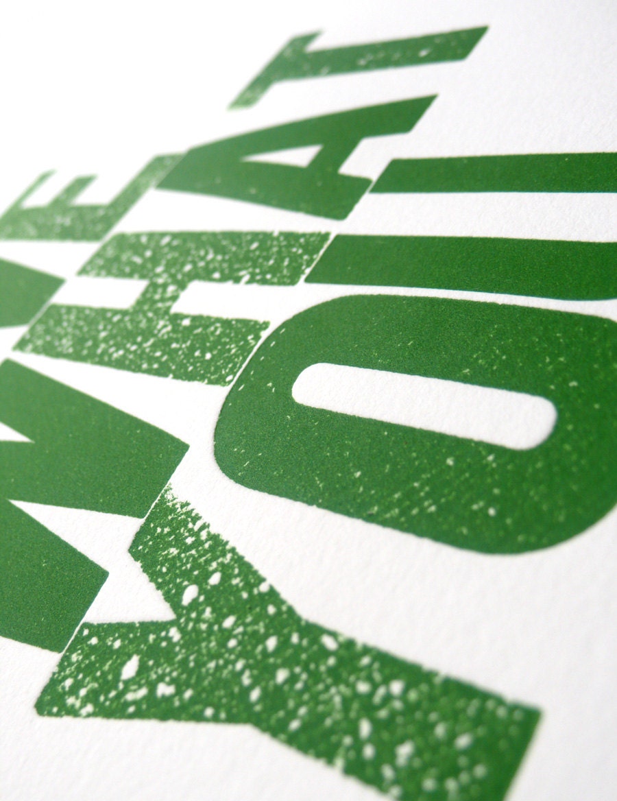 Live What You Love Letterpress Print in Hunter Green