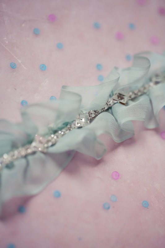 Mia Garter, garter belt, blue garter, Ships in 1 Month