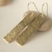 Hammered brass earrings, gold filled ear wire, long, rectangle