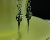 Hummingbird Skull Earrings Sterling Silver Bird