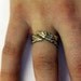 Bronze Raven Feather Bypass Ring - Adjustable