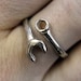 Sterling Silver Spanner Wrench Ring - Adjustable
