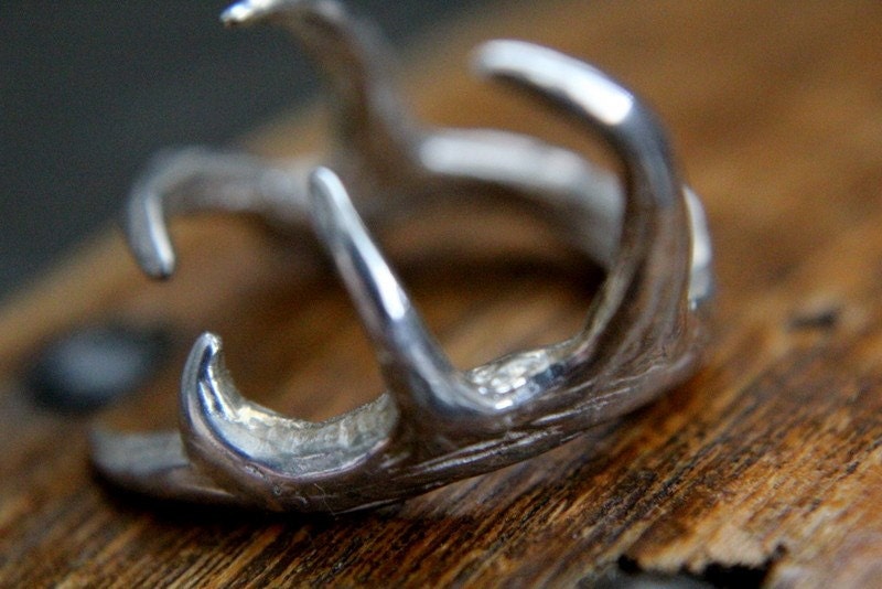 Sterling Silver Elk Antler Ring - Last One