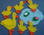 FIVE LITTLE DUCKS Childrens Flannel Board Felt Set