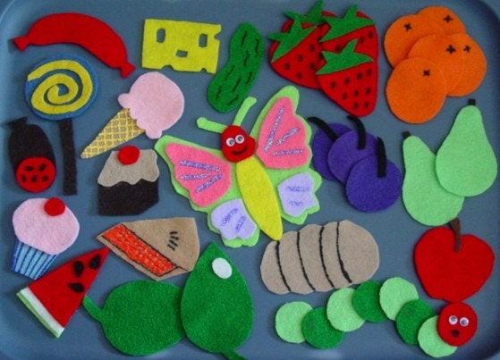 NUTRITION, Days of the Week, LIFECYCLE of a Butterfly Children's Flannel Board Felt Set