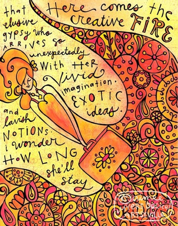 Creative Fire (8x10 doodle print)