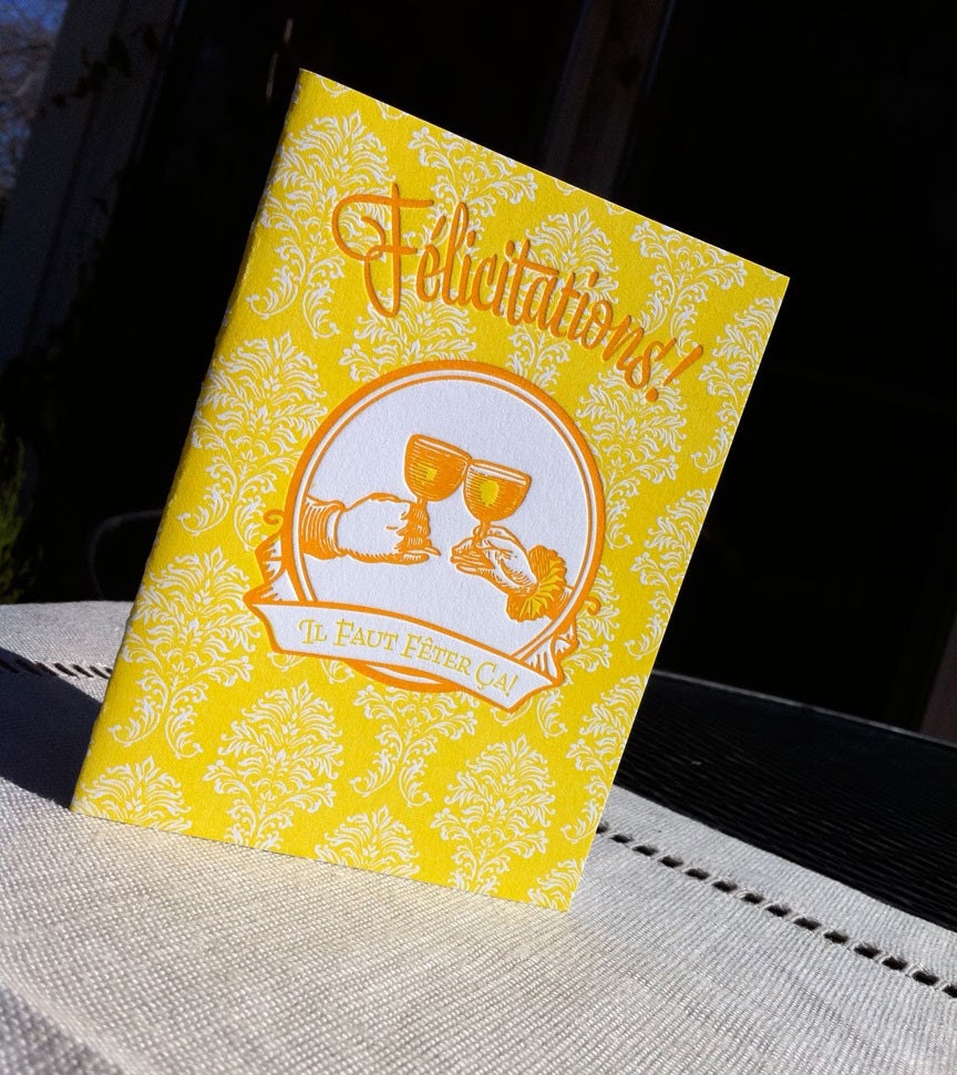 Letterpressed French Congratulations Card