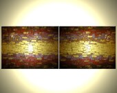 Abstract Gold Art, Original Painting, Metallic Textured Paintings, by Lafferty - 18 X 48 - ONE DAY SALE Sale 22% Off