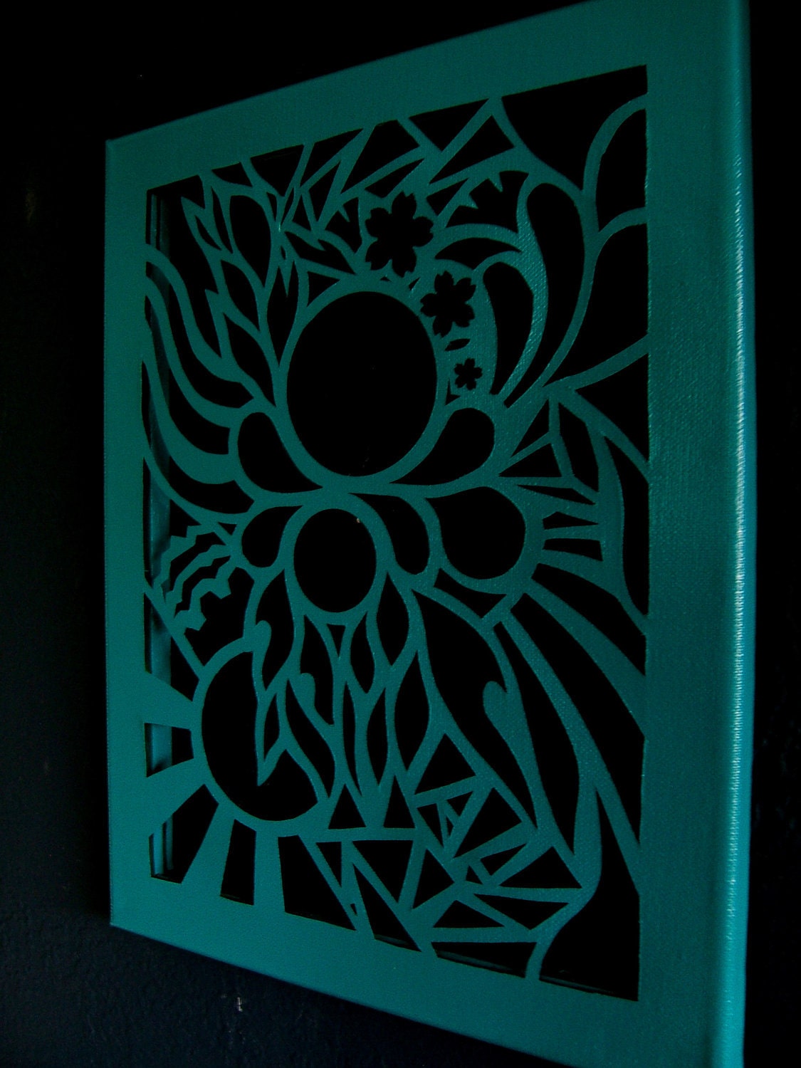 Freestyle Cut Canvas in Jade Teal - 11x14 Made to Order