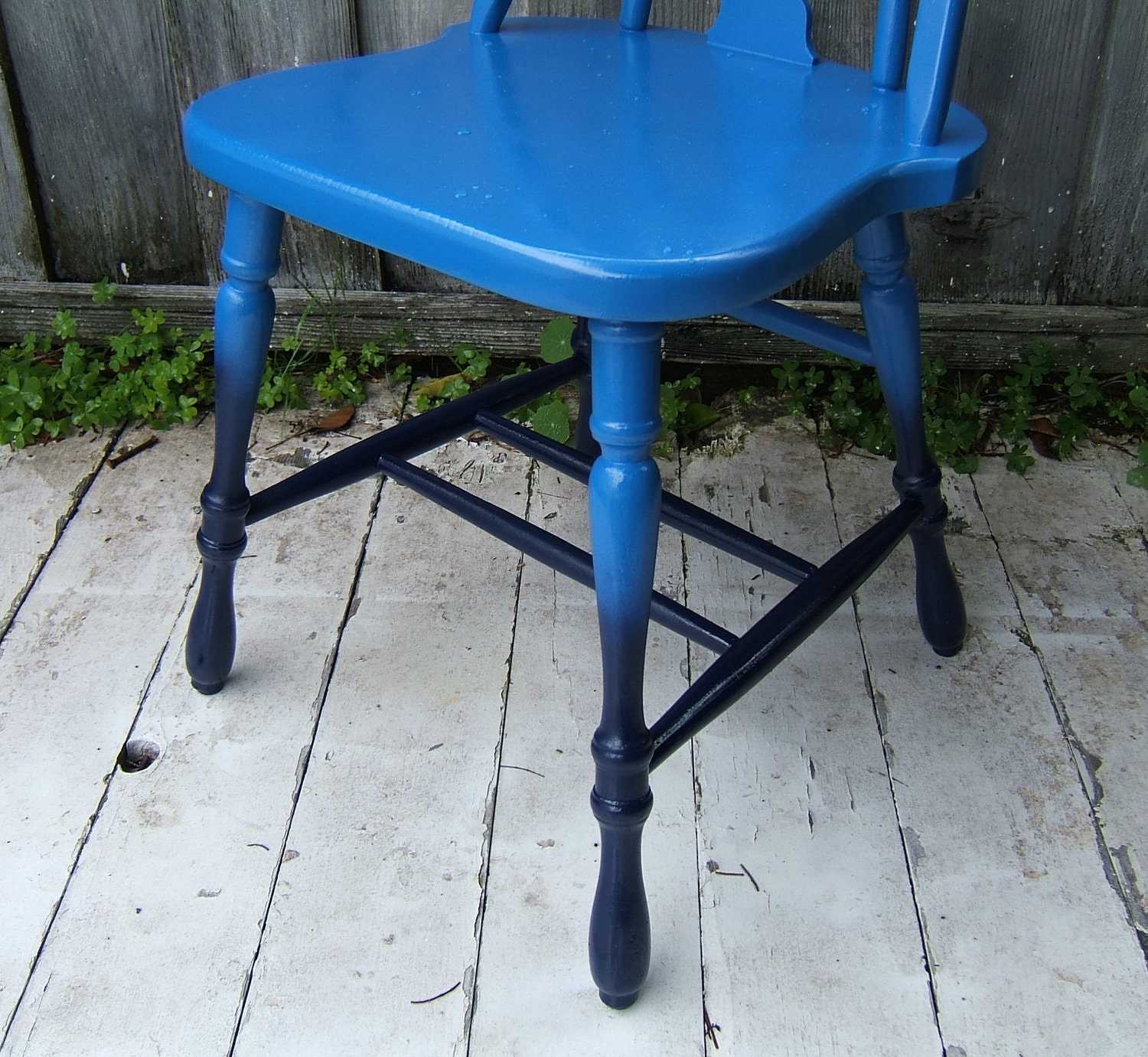 Ombre Accent Chair - White, to Blue, to Navy Blue