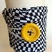 coffee cozy, fabric,cloth, cup sleeve squares, coffee sleeve  Handmade quilted reusable fabric coffee cup sleeve