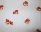 Heather Ross Lightning Bugs   Mushrooms on white
