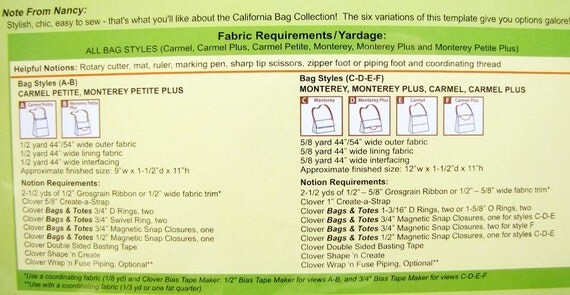 Trace 'N Create Bag California Collection Templates With Nancy Zieman - 6 Styles