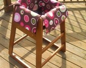 Pink and Brown Circles  Restaurant High Chair and Shopping Cart Cover