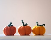 3 big felted Pumpkins Weddings favor home decor farm country rustic barn party decoration orange wool autumn fall harvest kids nursery