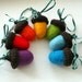 Rainbow Birthday garland felted Acorns 7 Big wool children party decoration nursery decor woodland Weddings handmade ornament