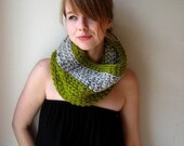 Olive and Grey Circle Scarf