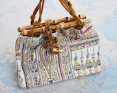 SALE vintage Ethnic Bag - 60s Purse - India Cotton Purse
