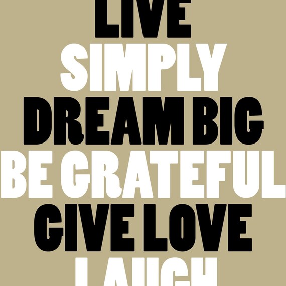 8x10 LIVE SIMPLY inspiring print