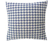 Blue and Cream Pillows, Houndstooth, Decorative Throw Pillow, Check, Contemporary, Cushion Covers, Couch Pillow, Winter Home Decor 18x18