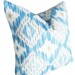Blue Ikat Pillow, Decorative Throw Pillows,16x16, Light Blue, Dark Blue, Taupe, Cream White, Sofa Couch Cushion Covers, Modern