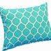 SUMMER SALE Decorative Pillows,Geometric Turquoise Blue Outside Patio Pillows, Lumbar Cushion Cover, Designer Decor Accent 10x20