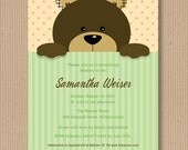 Teddy Bear Baby Shower Invitation for Boy or Girl, I Customize You Print, Digital File