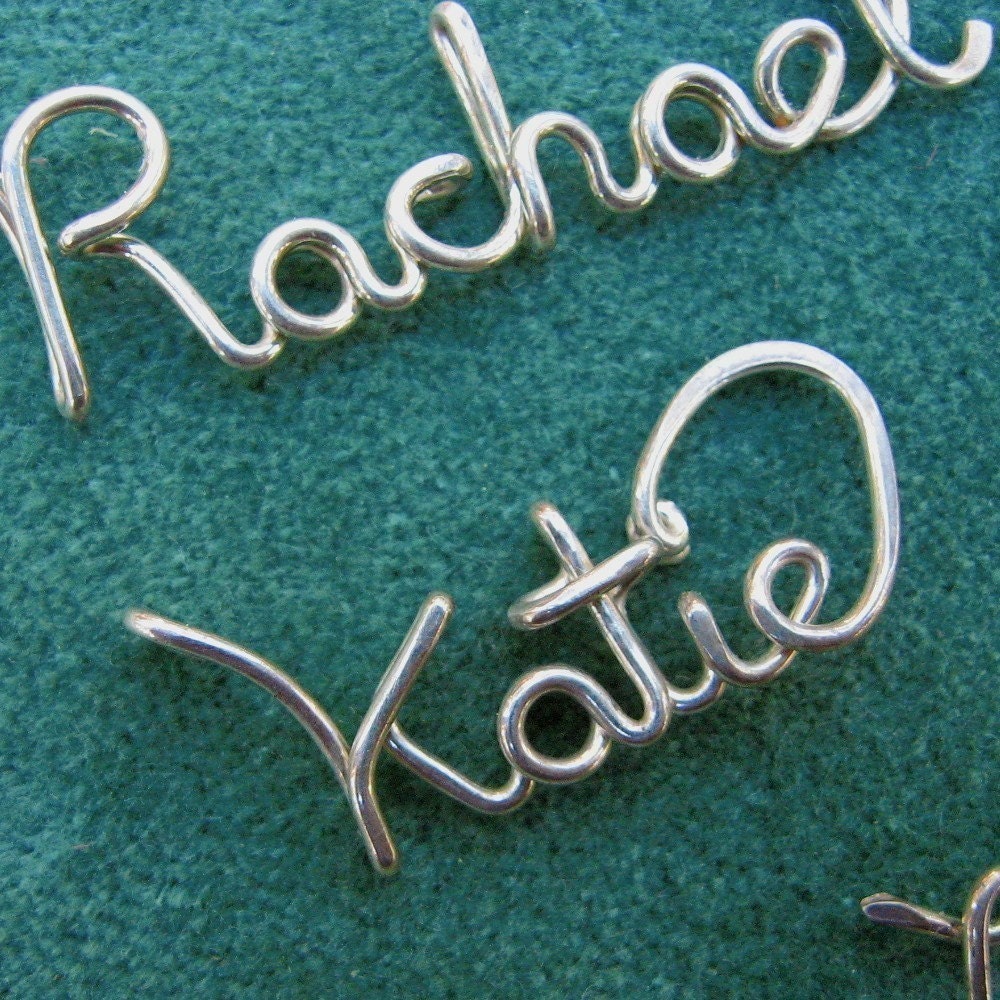 Custom Script Name Necklace in sterling silver