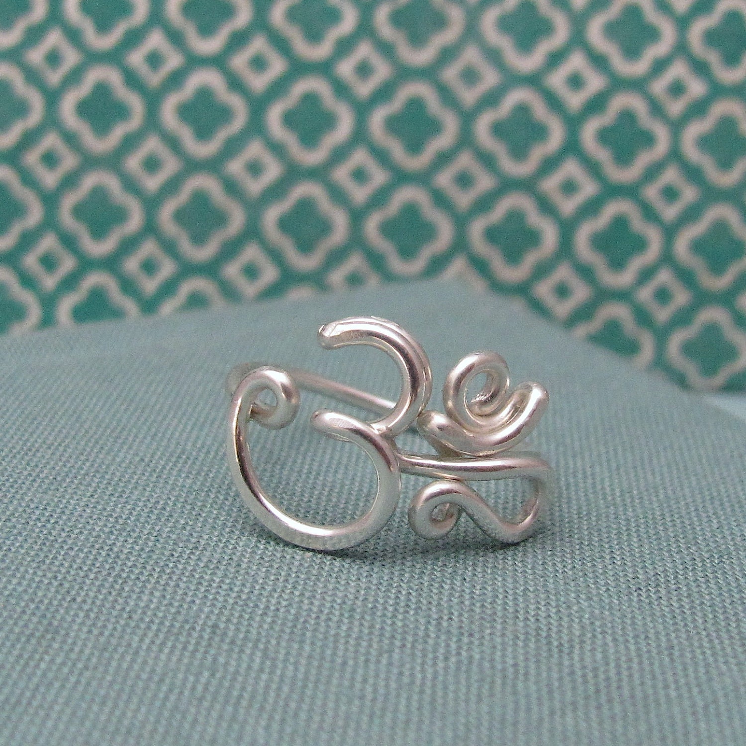 Om Ring in Sterling Silver
